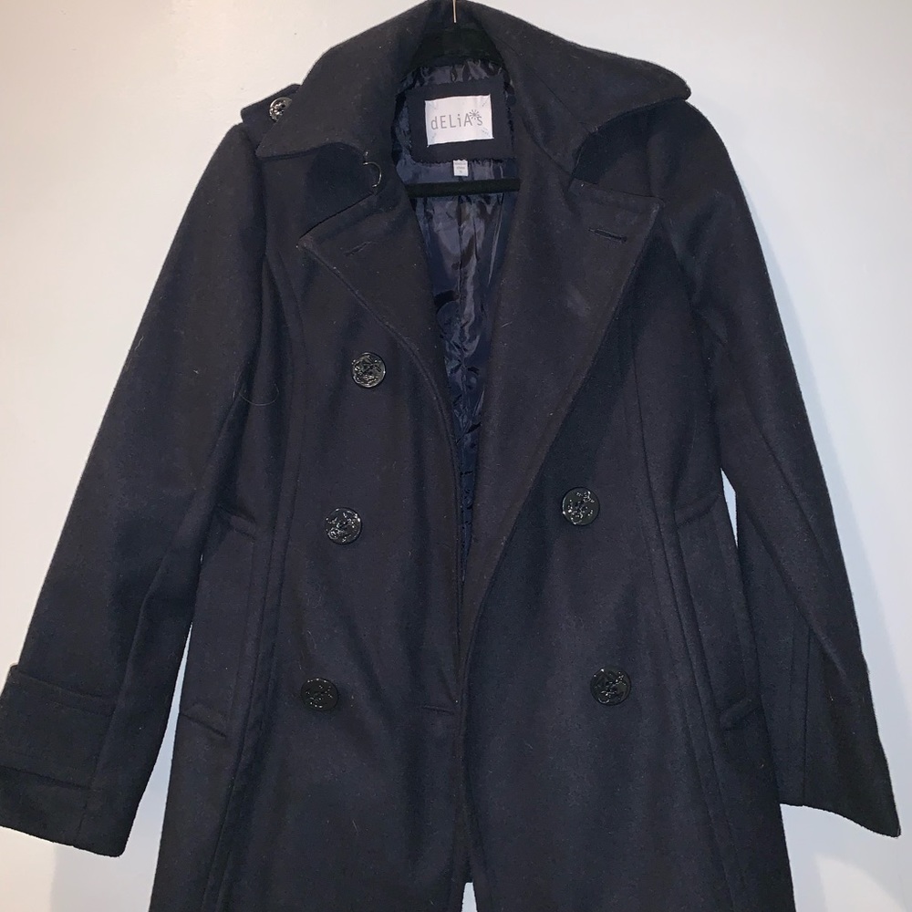 Delia’s navy coat